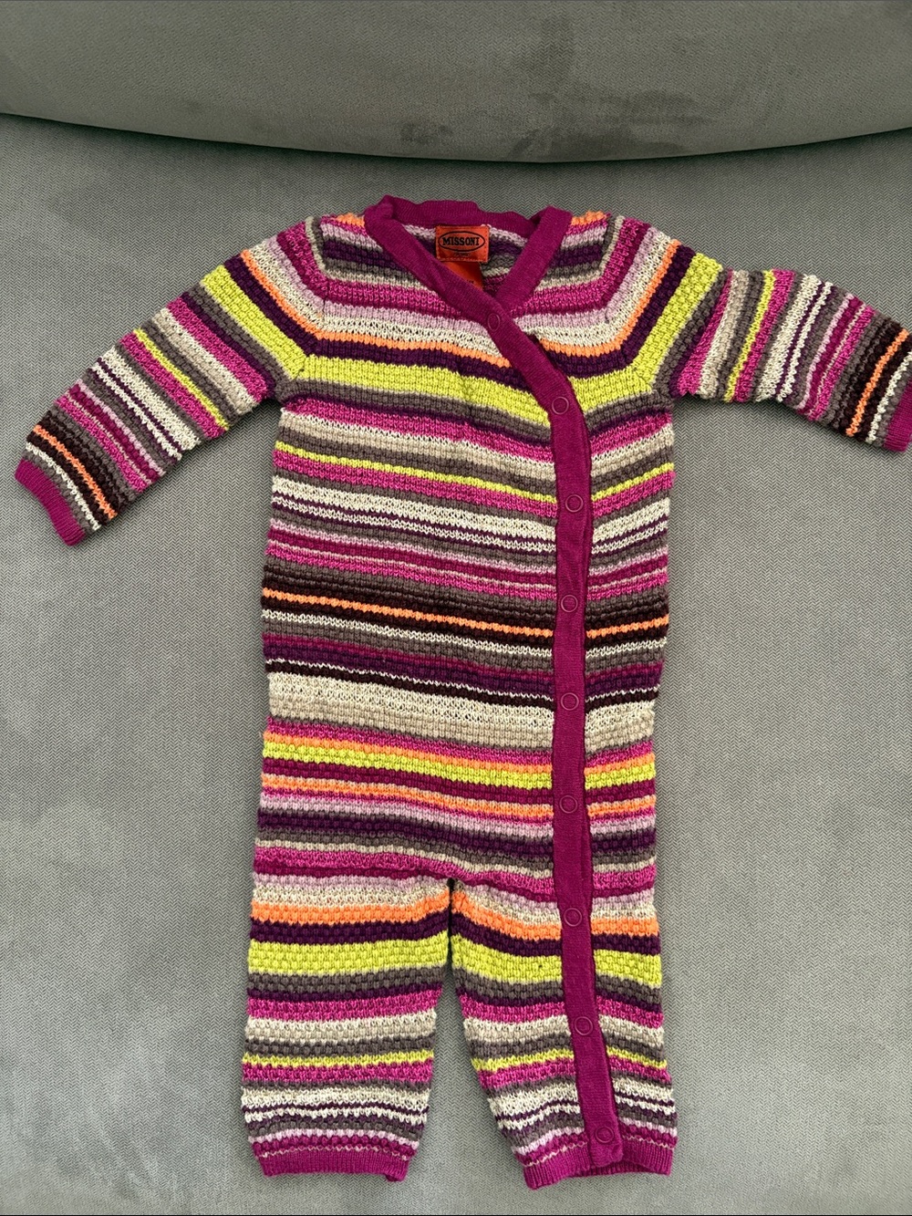 Missoni for target Fuchsia, Yellow & Purple Striped Knit Footie